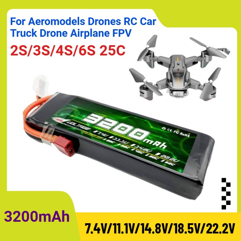 Drone Rc Truck - 3200mAh 2S/3S/4S/6S 25C 7.4V/11.1V/14.8V/18.5V/22.2V Lipo Battery