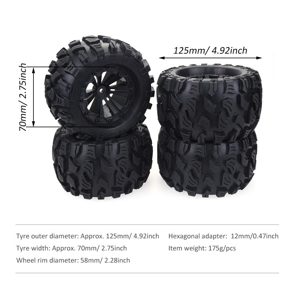 Rc Rock Crawler - ZD Racing 4PCS 125MM 1/10 Monster