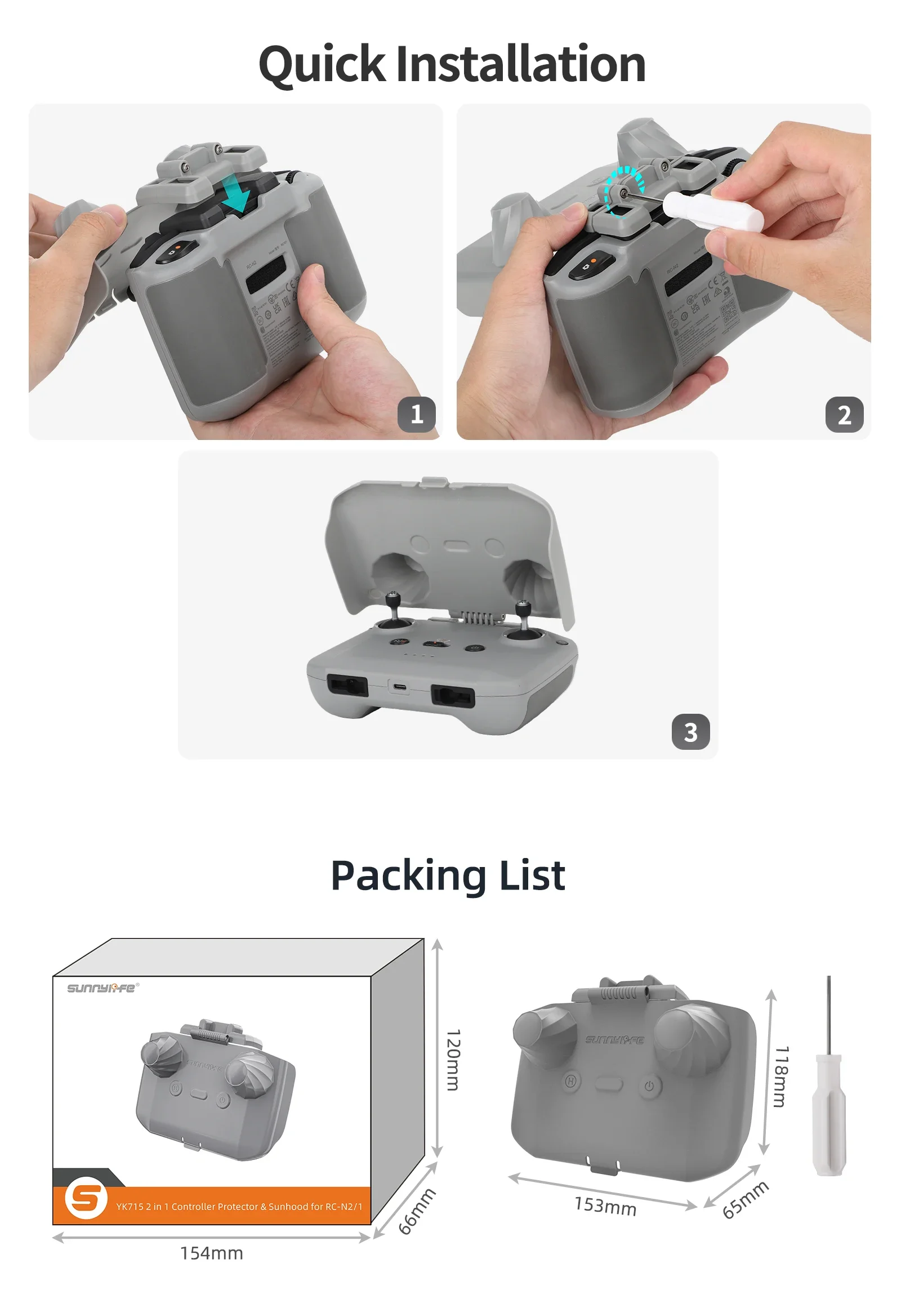 2 in 1 Controller Protector Su - Drone Dji Rc 3 recension och pris