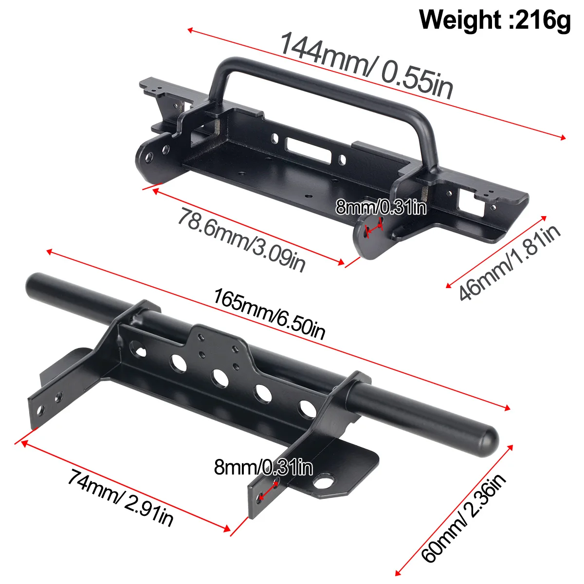 Metal Front Bumper for VP VS4- - Rc Rock Crawler recension och pris
