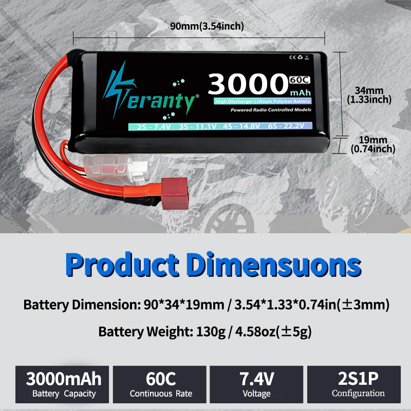 TERANTY 2S 3000mAh Lipo Batter - Drone Rc Truck recension och pris