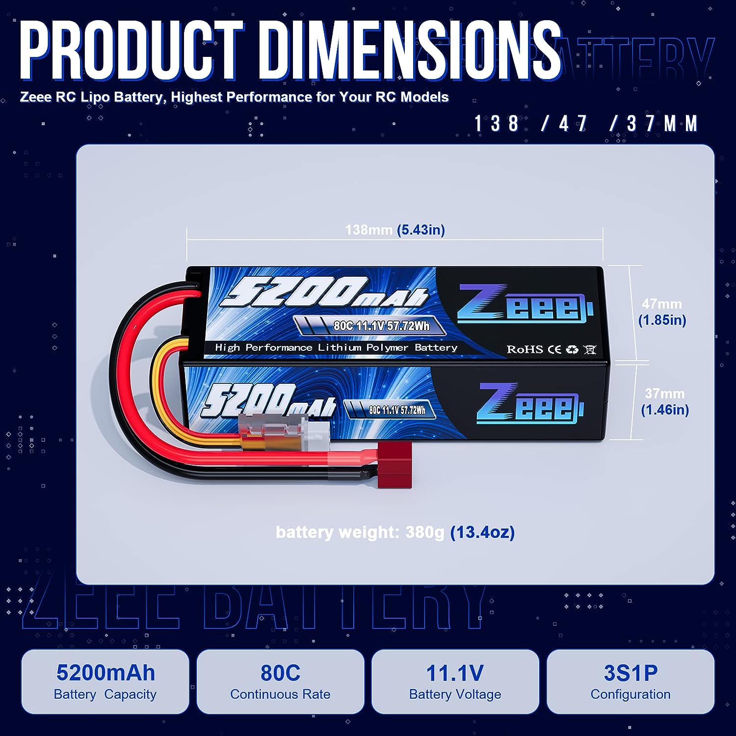 1/2pcs Zeee 3S 5200mAh Lipo Ba - Drone Rc Truck recension och pris