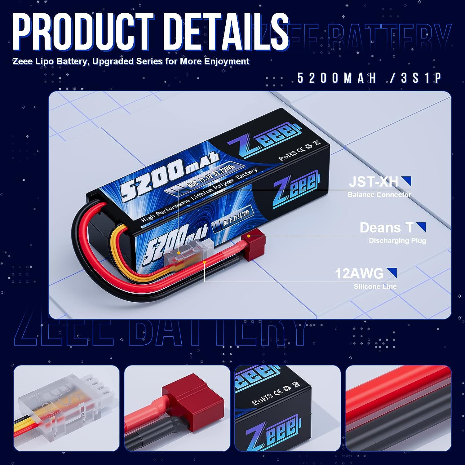 1/2pcs Zeee 3S 5200mAh Lipo Ba - Drone Rc Truck recension och pris