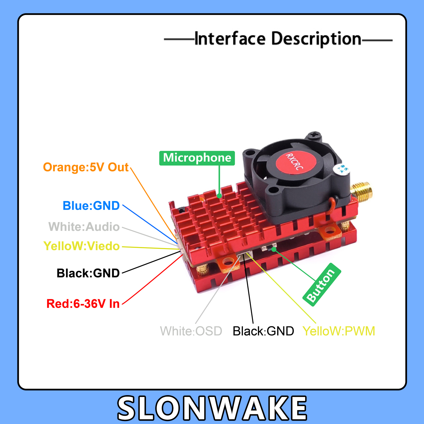 SLONWAKE 5.8G 2W VTX FPV 1800T - Drone Z recension och pris