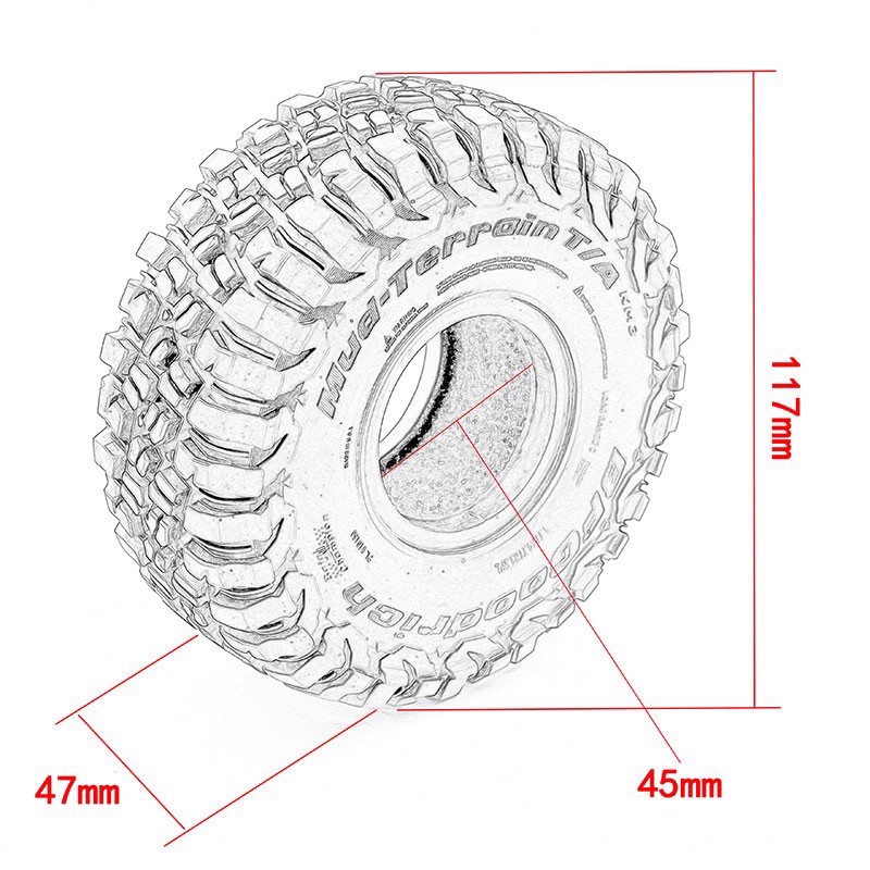 RC Car 1.9 Inch 117mm Rubber T - Rc Rock Crawler recension och pris