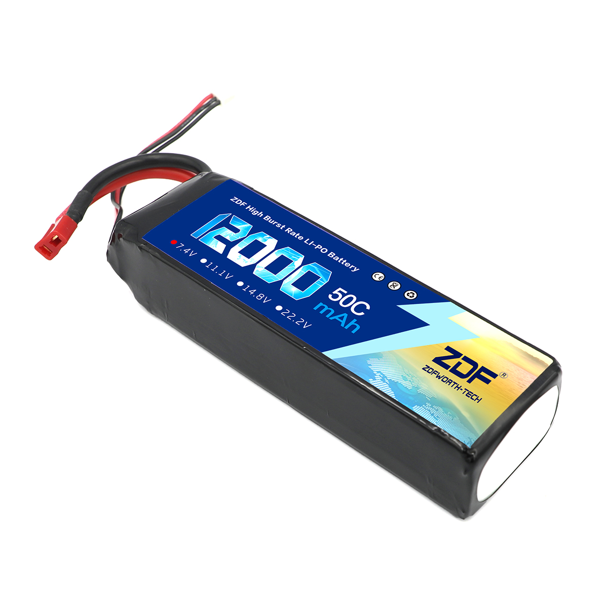 ZDF 7.4V Lipo 12000 mAh 50C 2S - Drone Rc Truck recension och pris