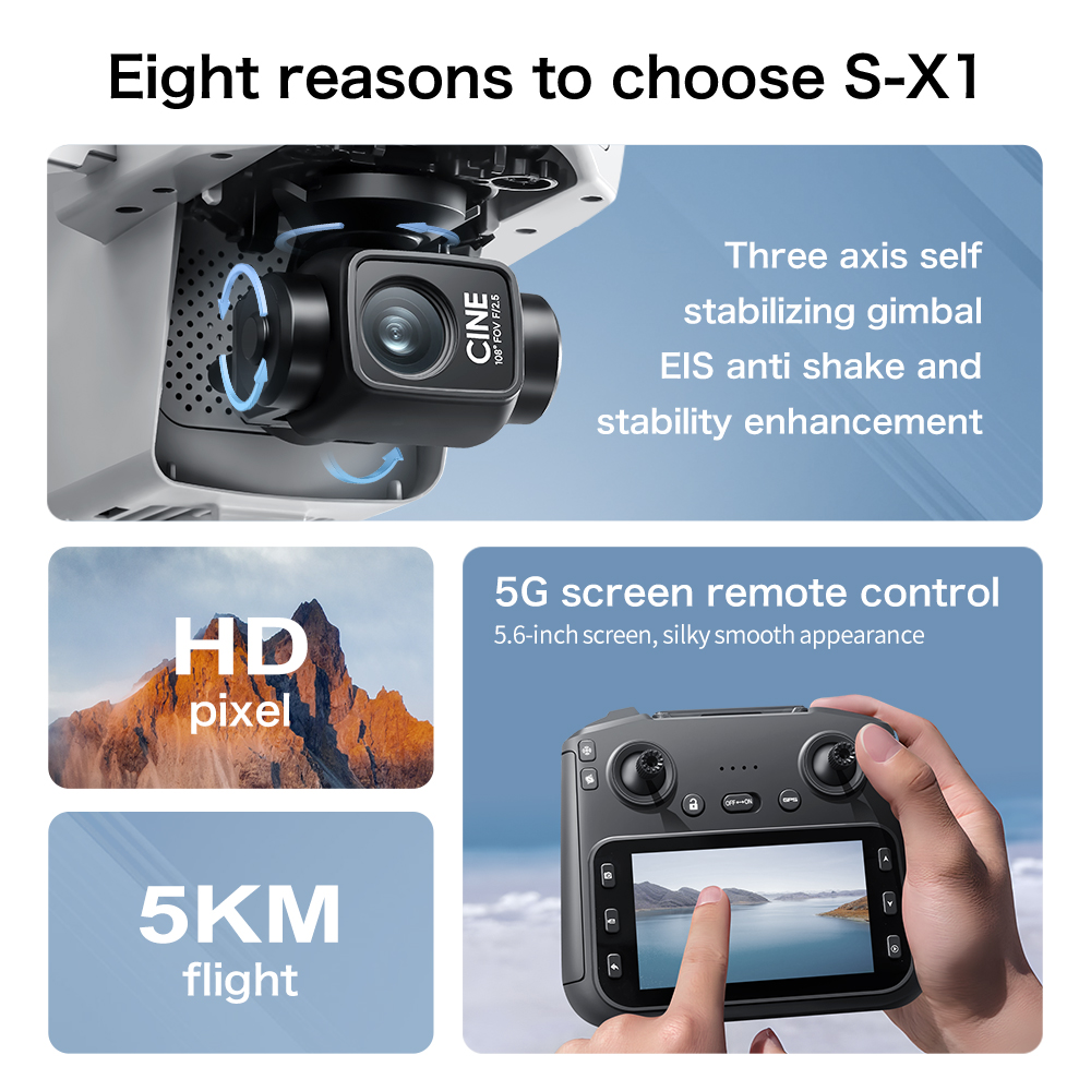 Lenovo S-X1 Drone 8K HD Profes - Drone Rc Land recension och pris