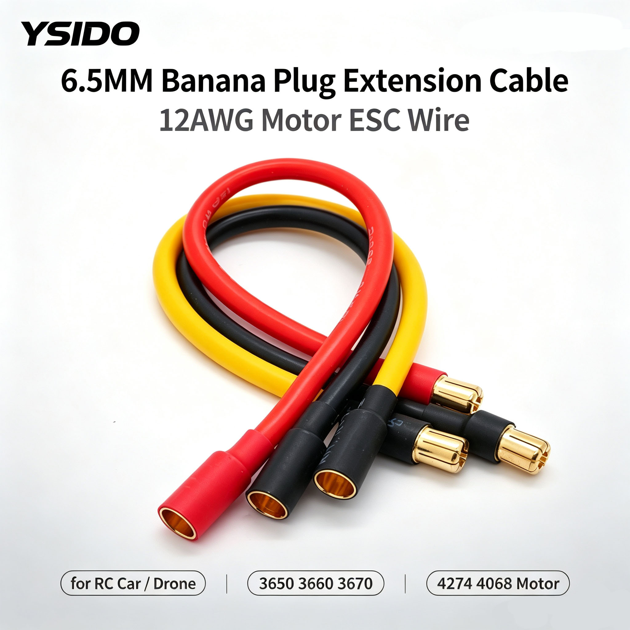 YSIDO 12AWG 6.5MM to 6.5MM Ban - Drone Motor Rc Car recension och pris