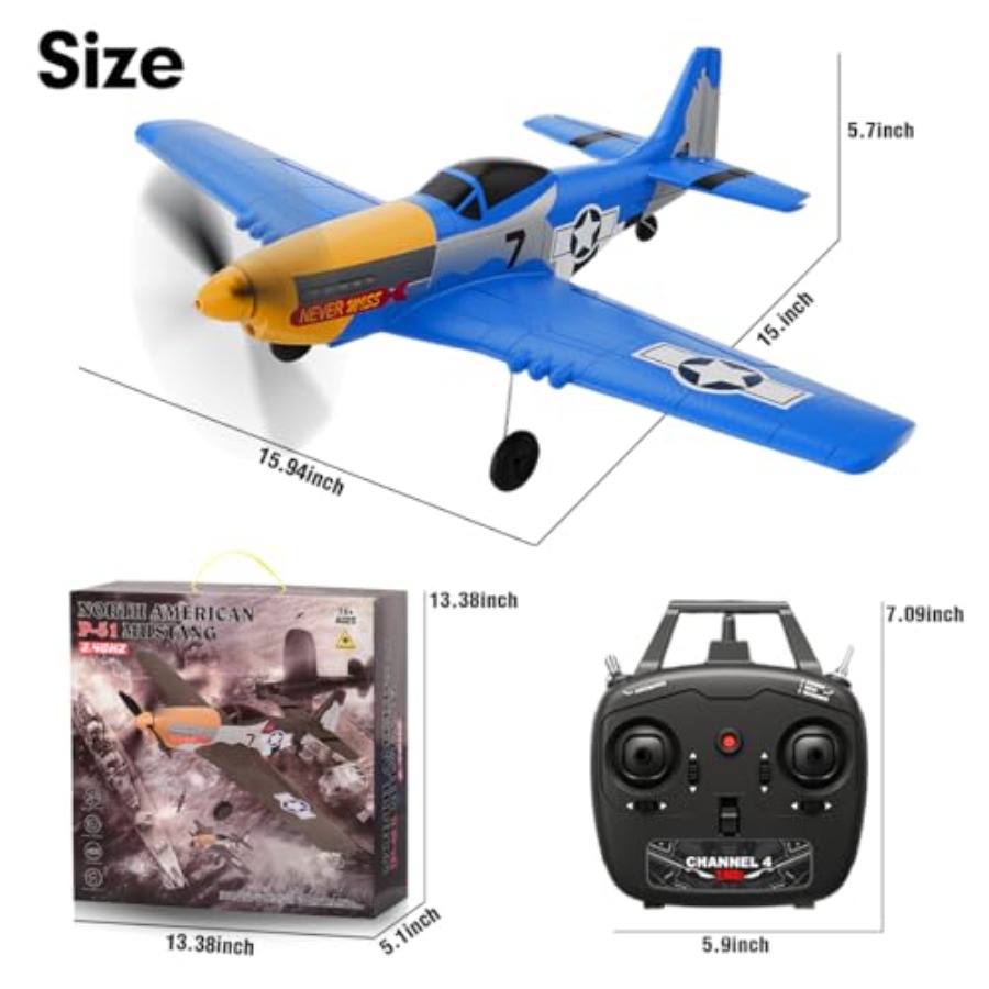 P51D RC Plane 4CH 2.4GHz RTF R - Drone Top Rc recension och pris