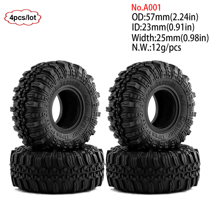 4PCS 1.0inch 57-67mm RC Crawle - Rc Rock Crawler recension och pris
