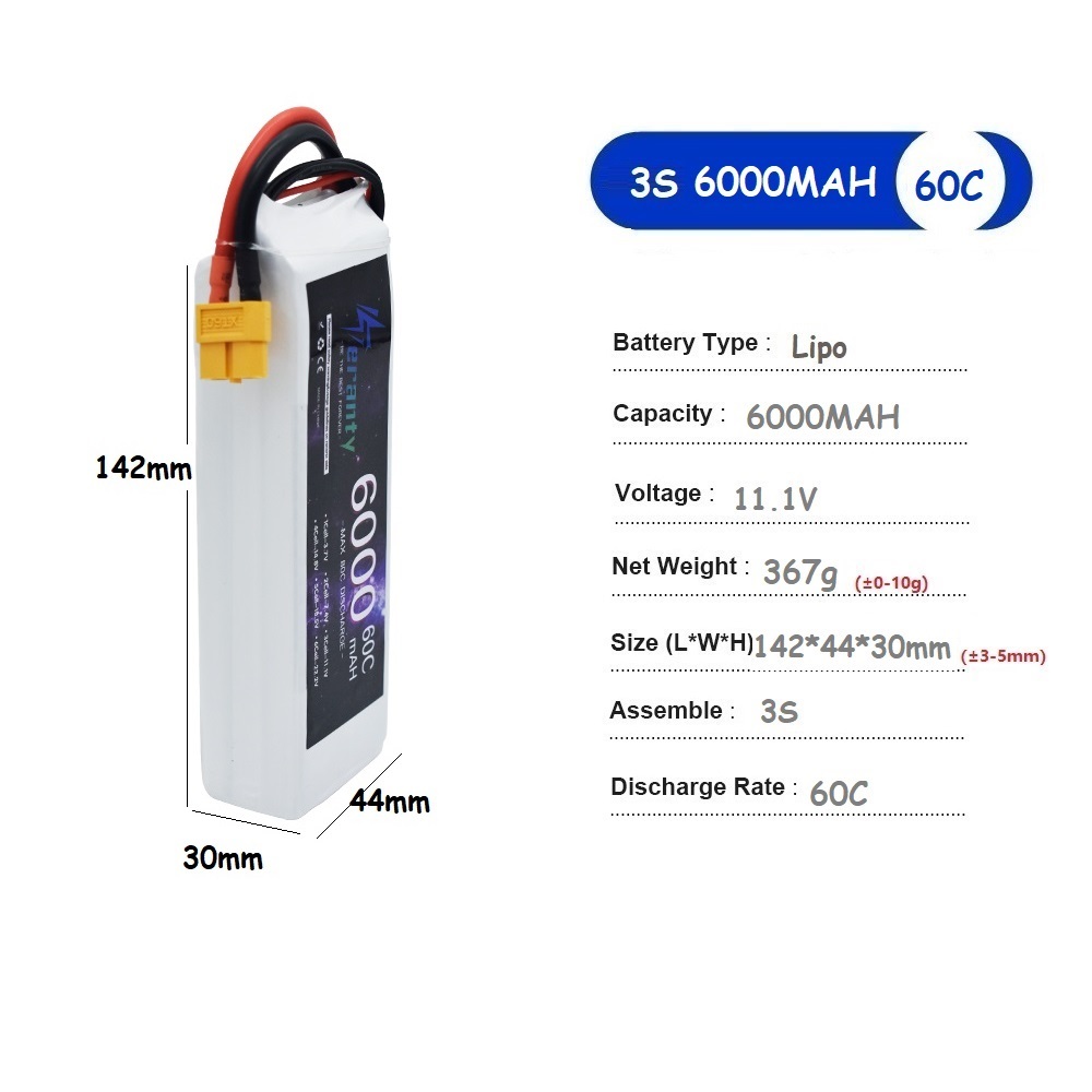 3S 11.1V 6000mAh 60C 6S 22.2V  - Drone Rc Truck recension och pris