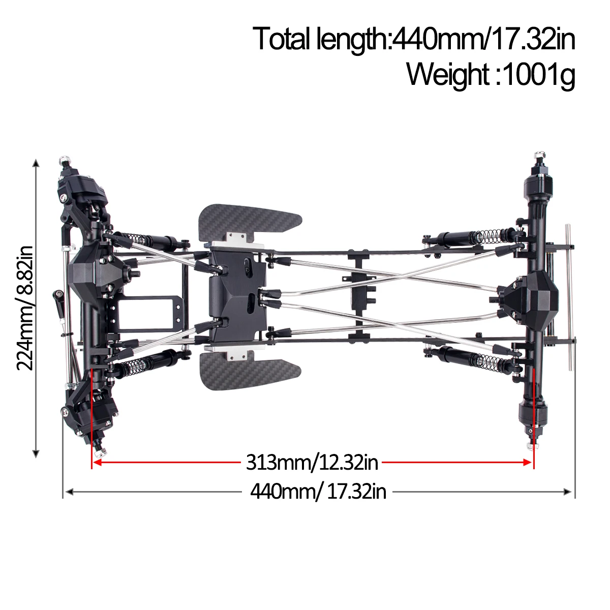 Carbon Fiber LCG Chassis Kit w - Rc Rock Crawler recension och pris