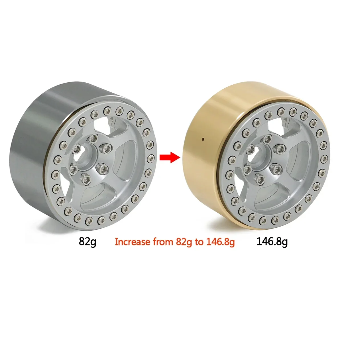 95g Brass 1.9 Inch Beadlock Wh - Rc Rock Crawler recension och pris
